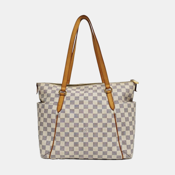 TOTALLY MM Damier Azur Coated Canvas White