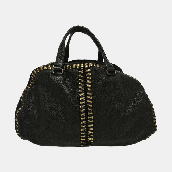 Calfskin Top Handle Bag Black
