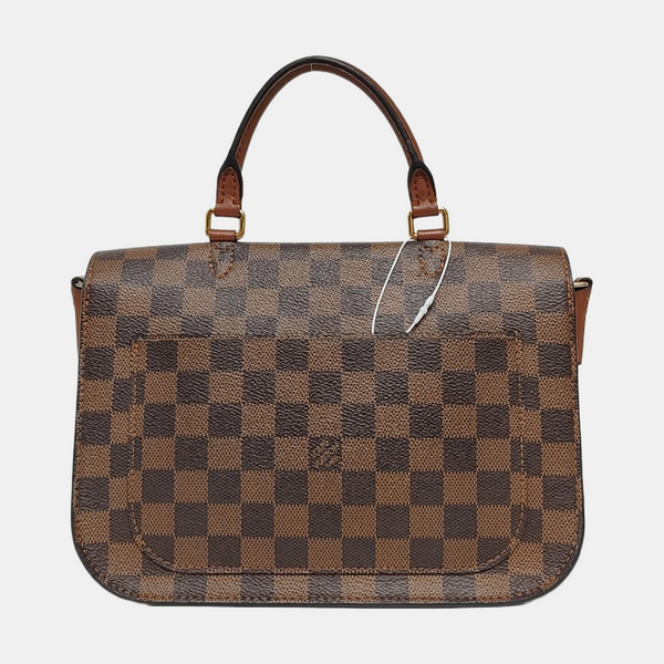 BEAUMARCHAIS Damier Ebene Coated Canvas Brown