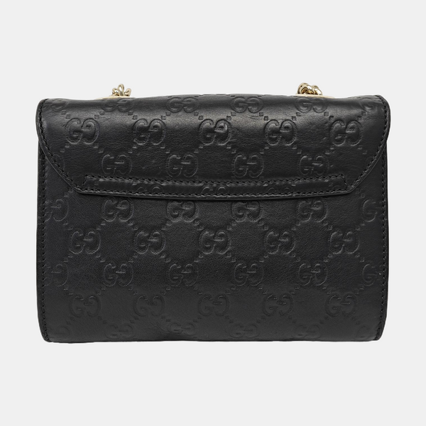 Emily Chain Mini Monogram Calfskin Black