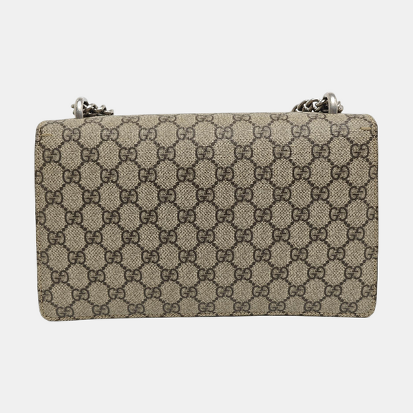 Dionysus Small Monogram Coated Canvas Beige