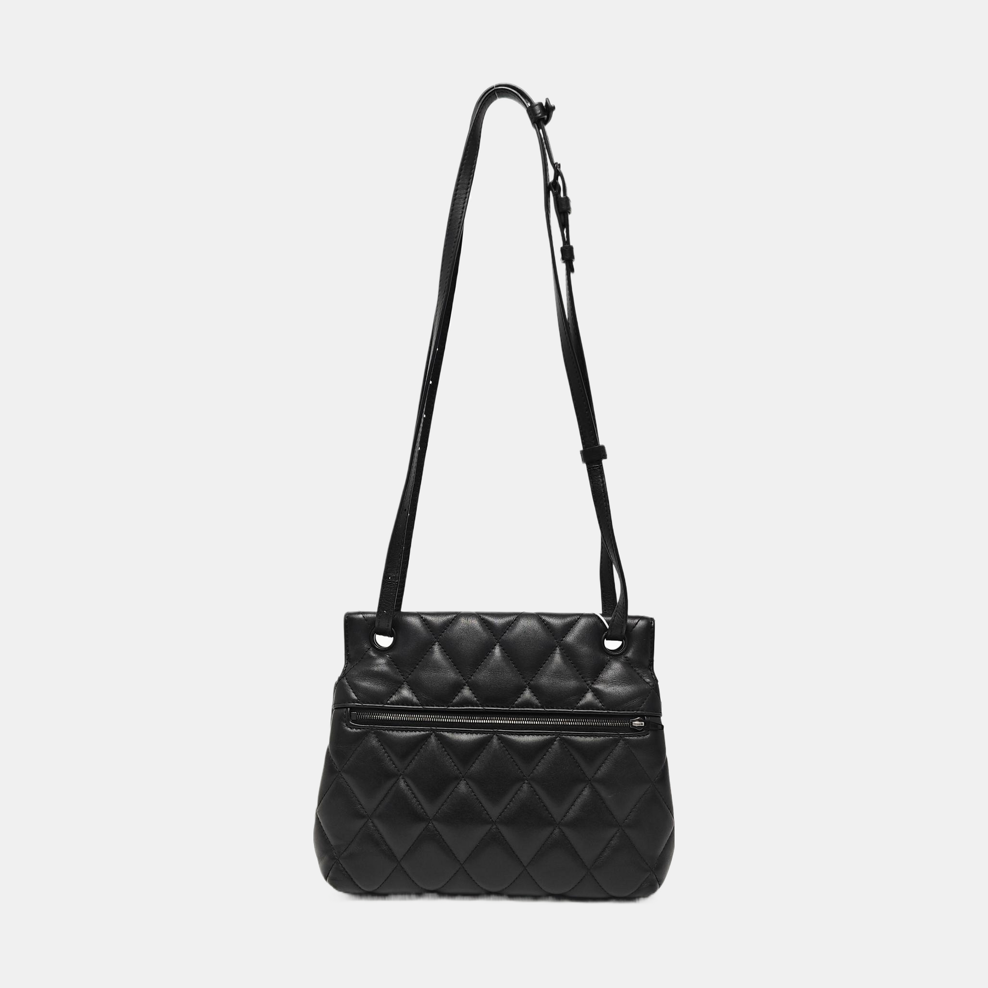 B. Medium Quilted Calfskin Black