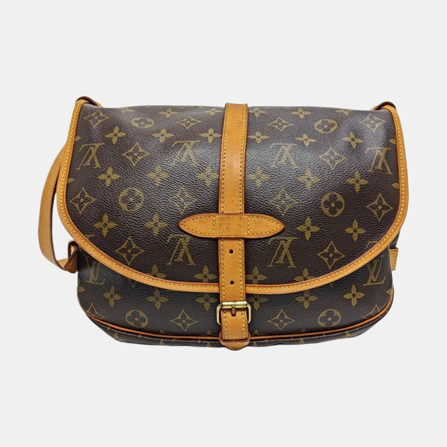 SAUMUR 30 Monogram Coated Canvas Brown