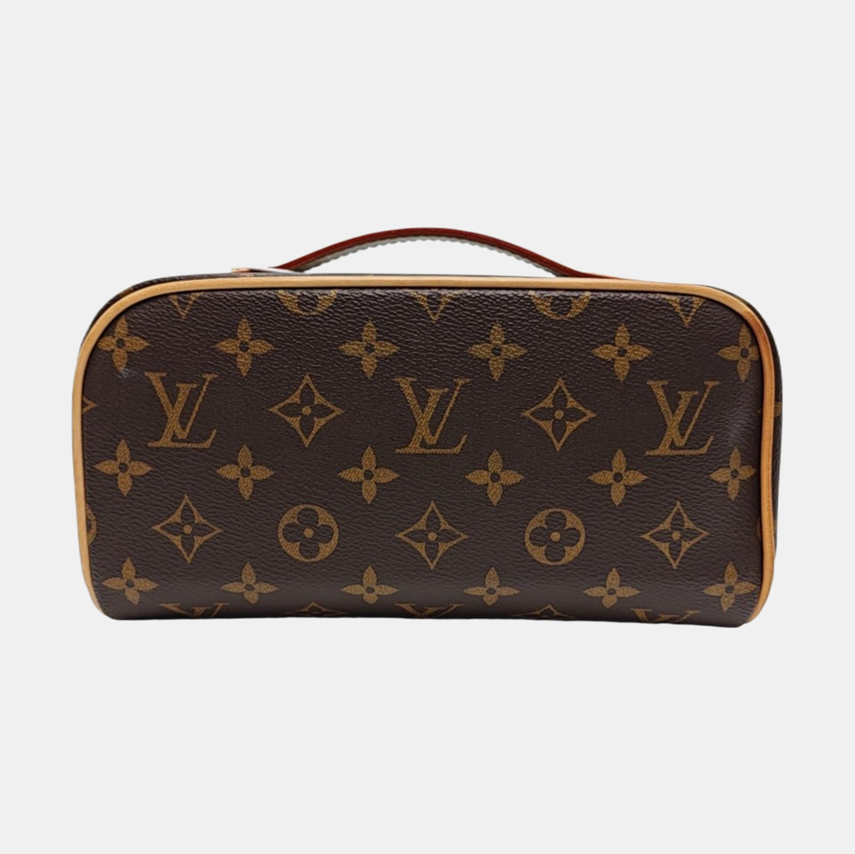 Monogram Coated Canvas Top Handle Bag Brown