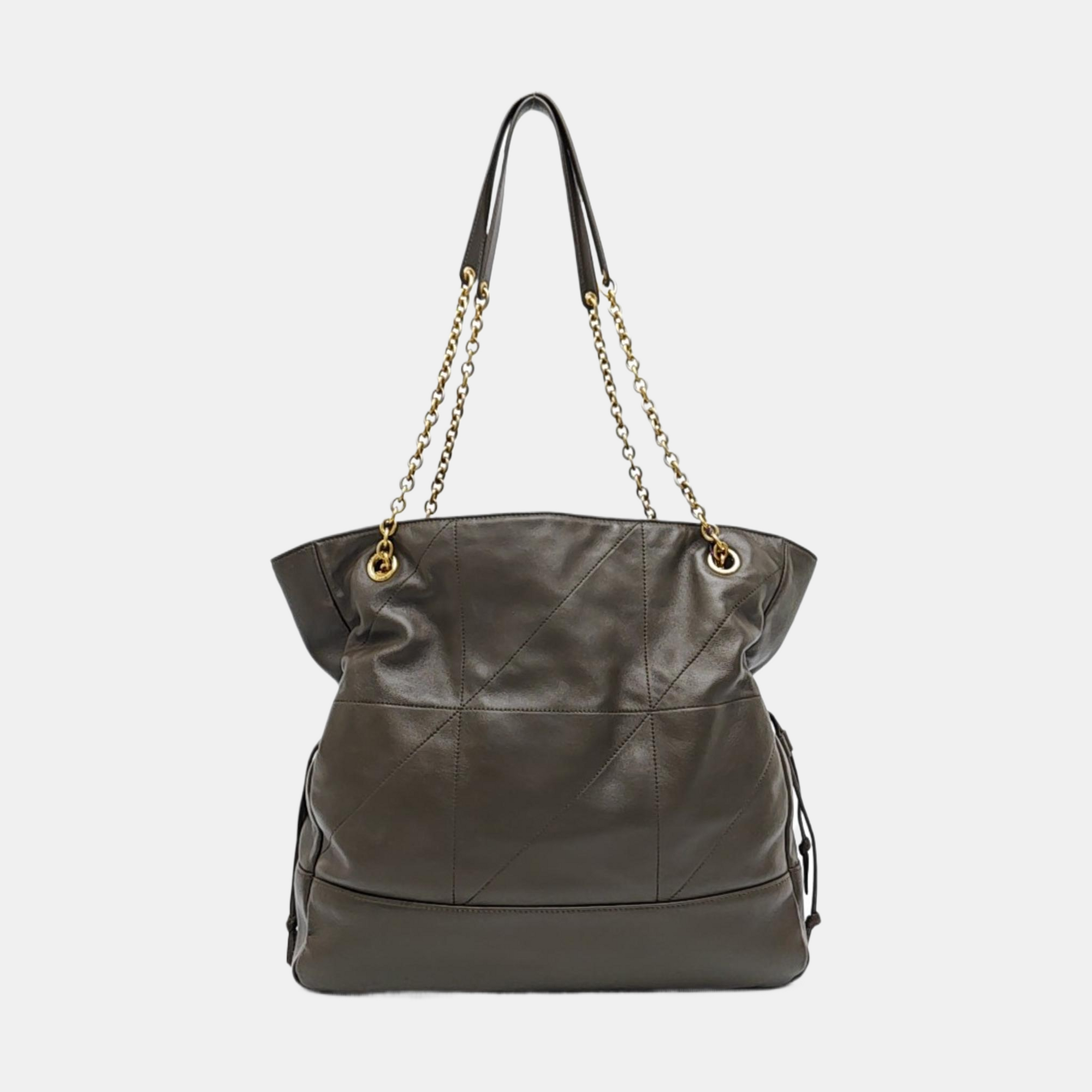 JAMIE SHOPPING Medium Quilted Lambskin Gray