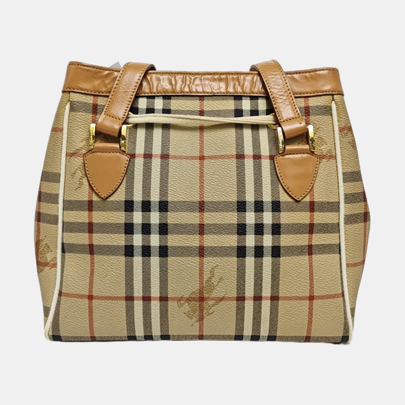 Coated Canvas Shoulder Bag Beige