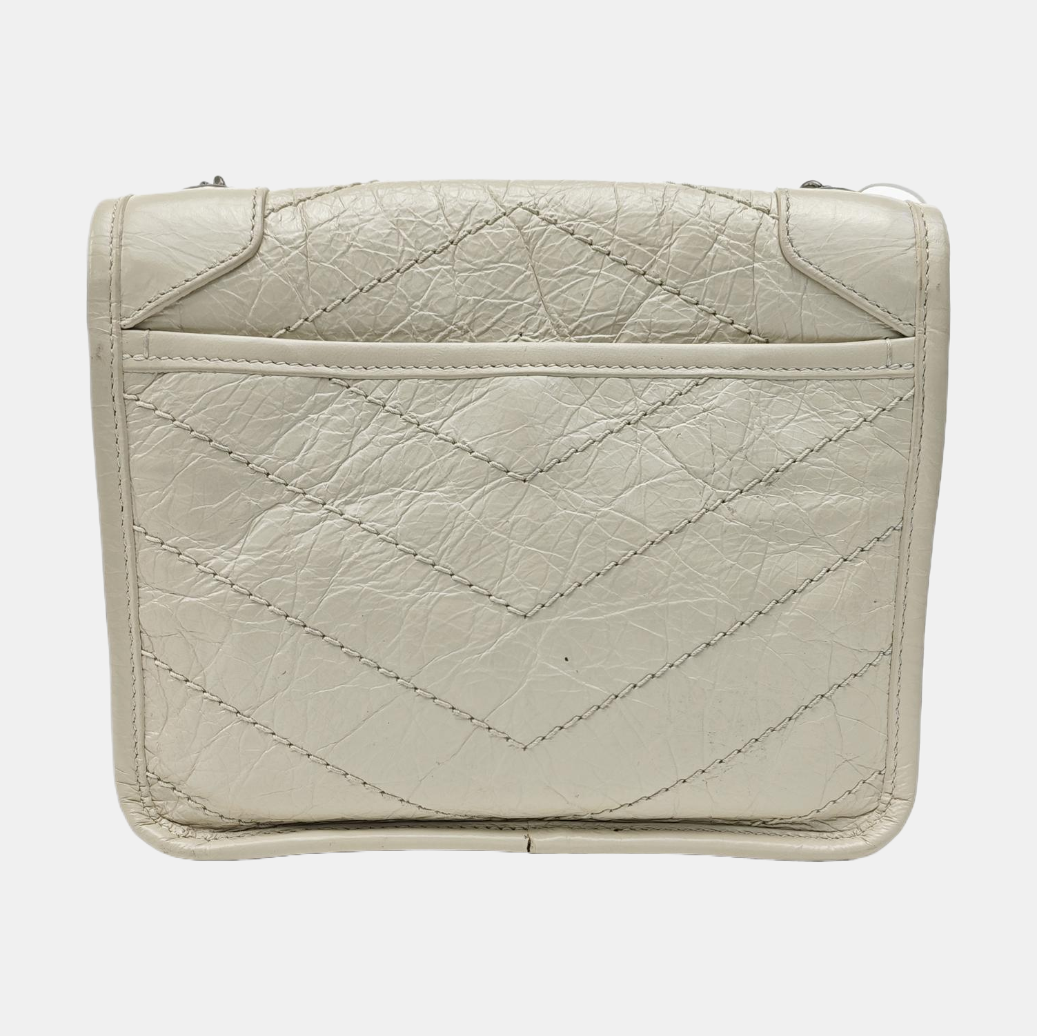 NIKI Mini Chevron Calfskin White