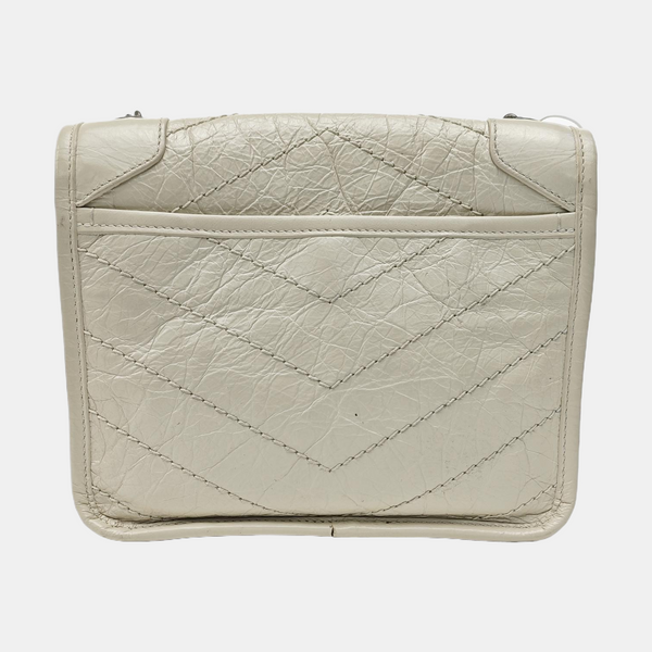 NIKI Mini Chevron Calfskin White