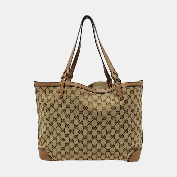 Monogram Canvas Tote Bag Brown