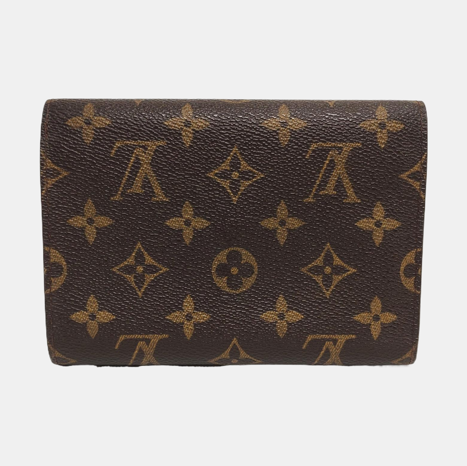 PORTE MONNAIE Monogram Coated Canvas Brown Wallet