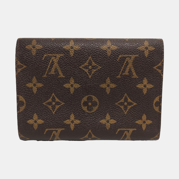 PORTE MONNAIE Monogram Coated Canvas Brown Wallet