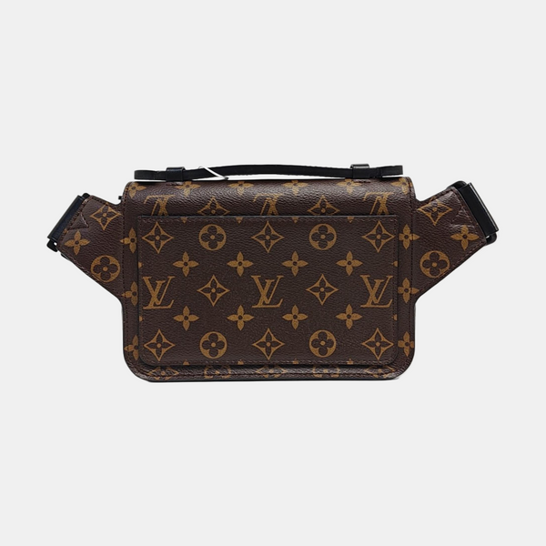 S LOCK Monogram Coated Canvas Brown