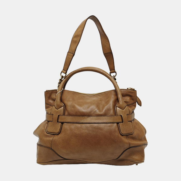 Calfskin Shoulder Bag Brown