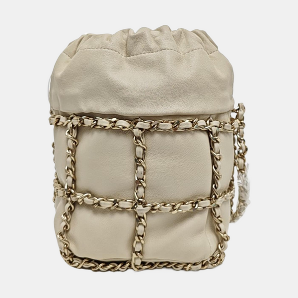 DRAWSTRING Lambskin Beige