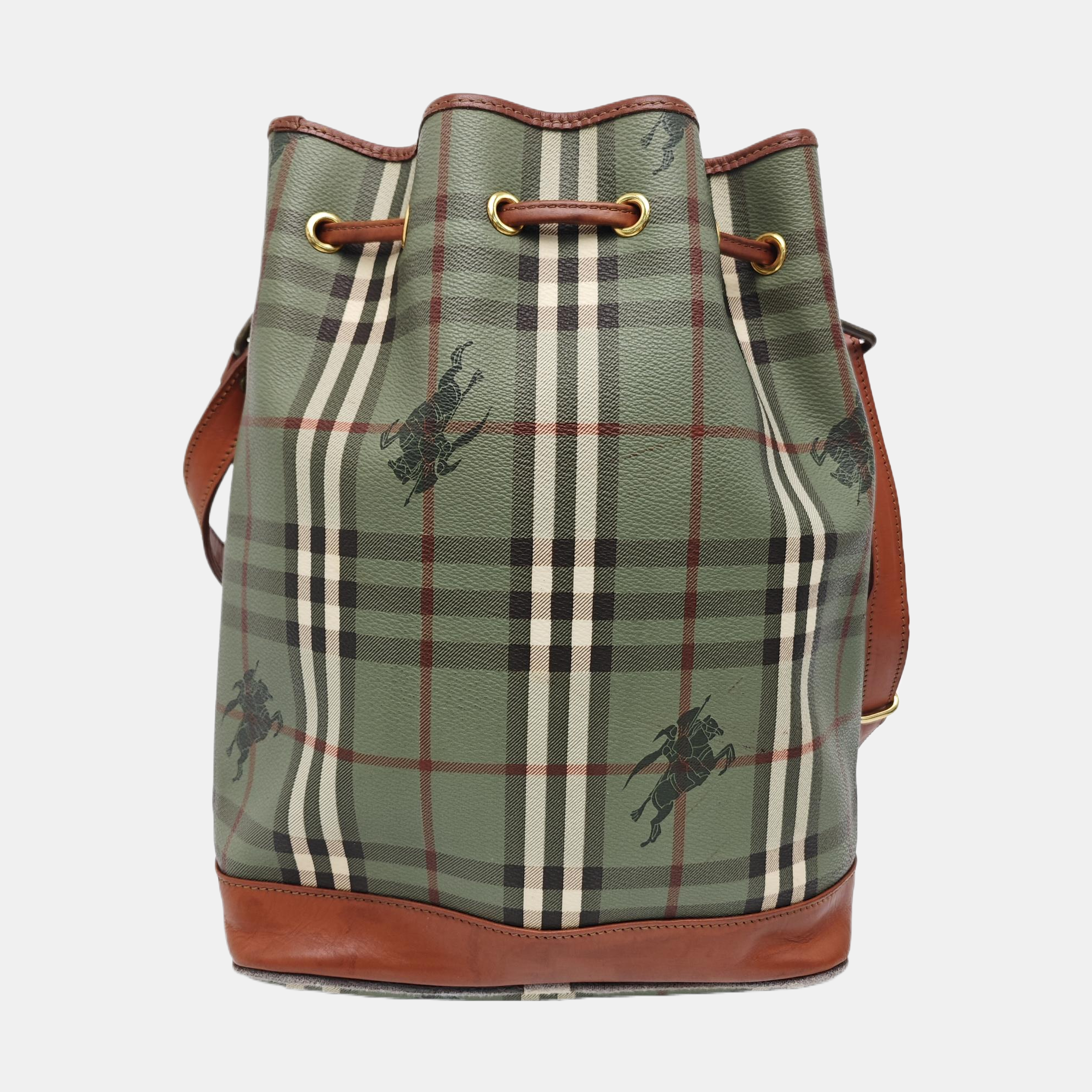 Coated Canvas Bucket Bag Green