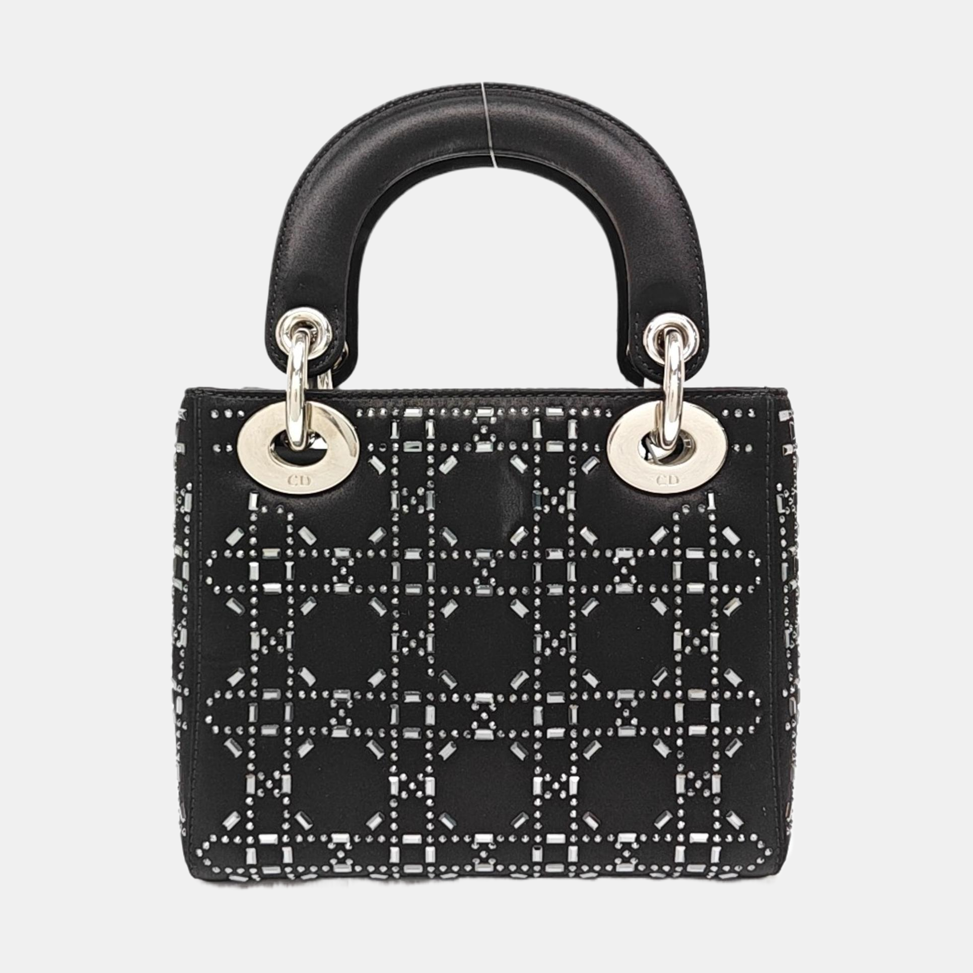Lady Dior Mini Cannage Silk Satin Black
