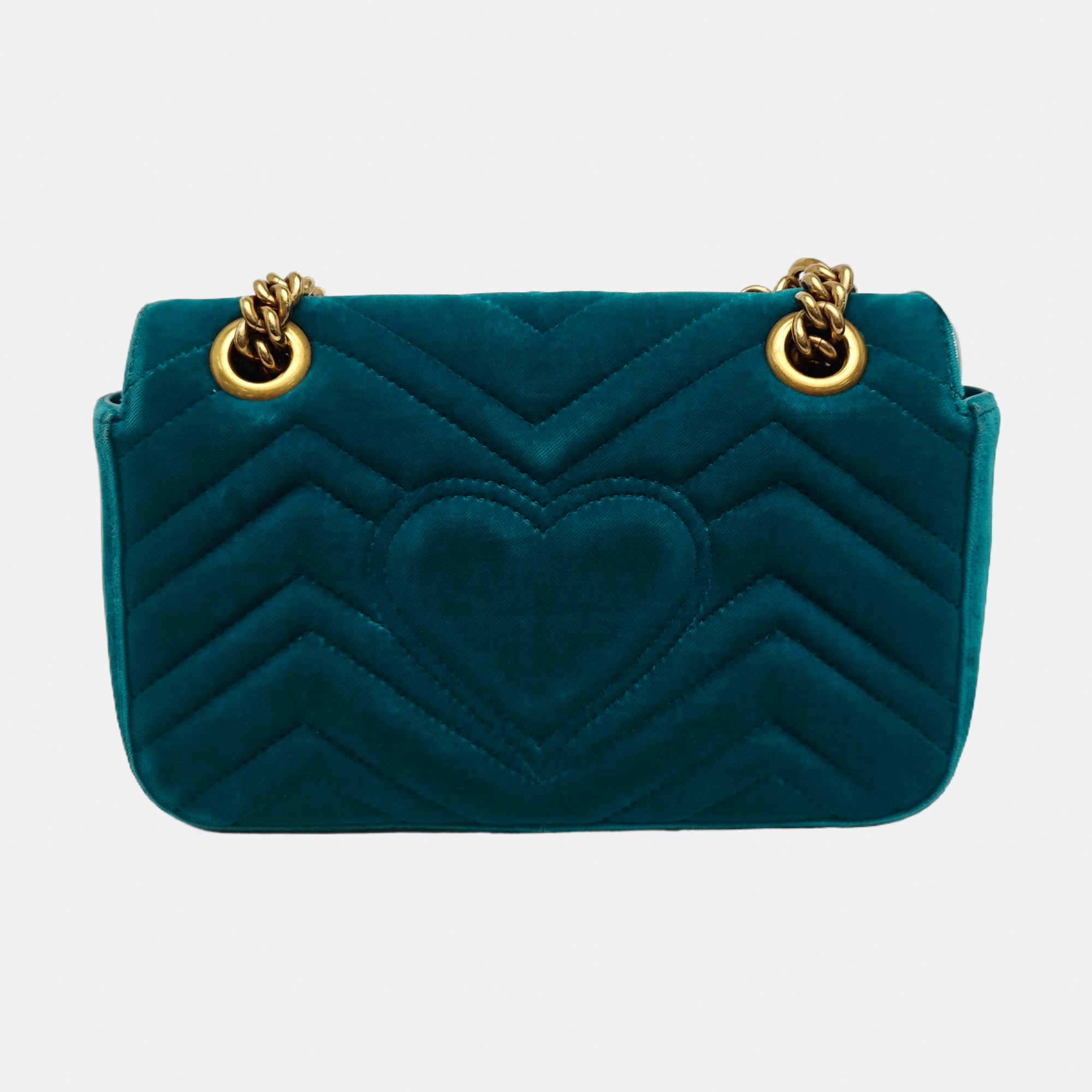 GG Marmont Small Quilted Velvet Blue
