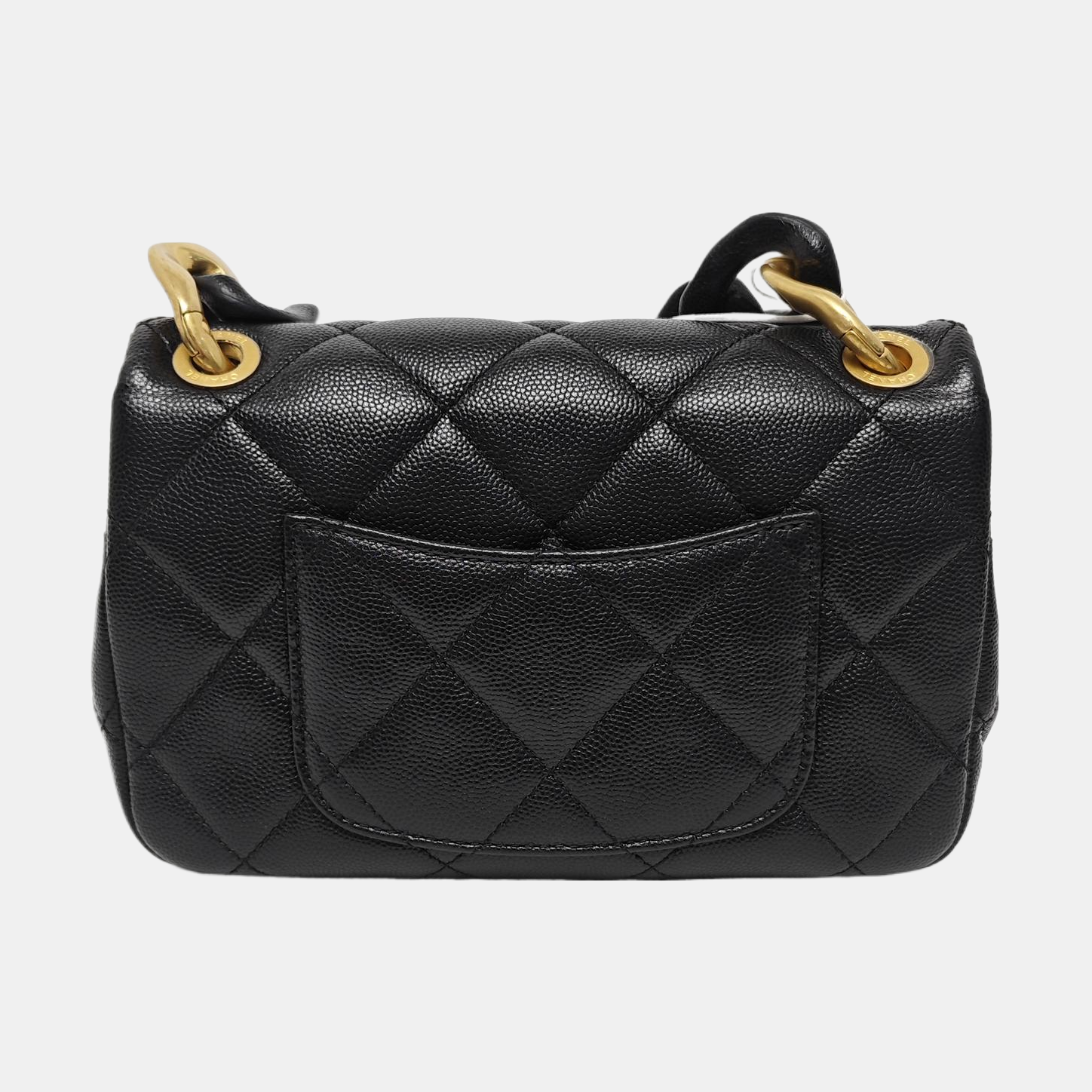 Quilted Grained Calfskin Medium Black