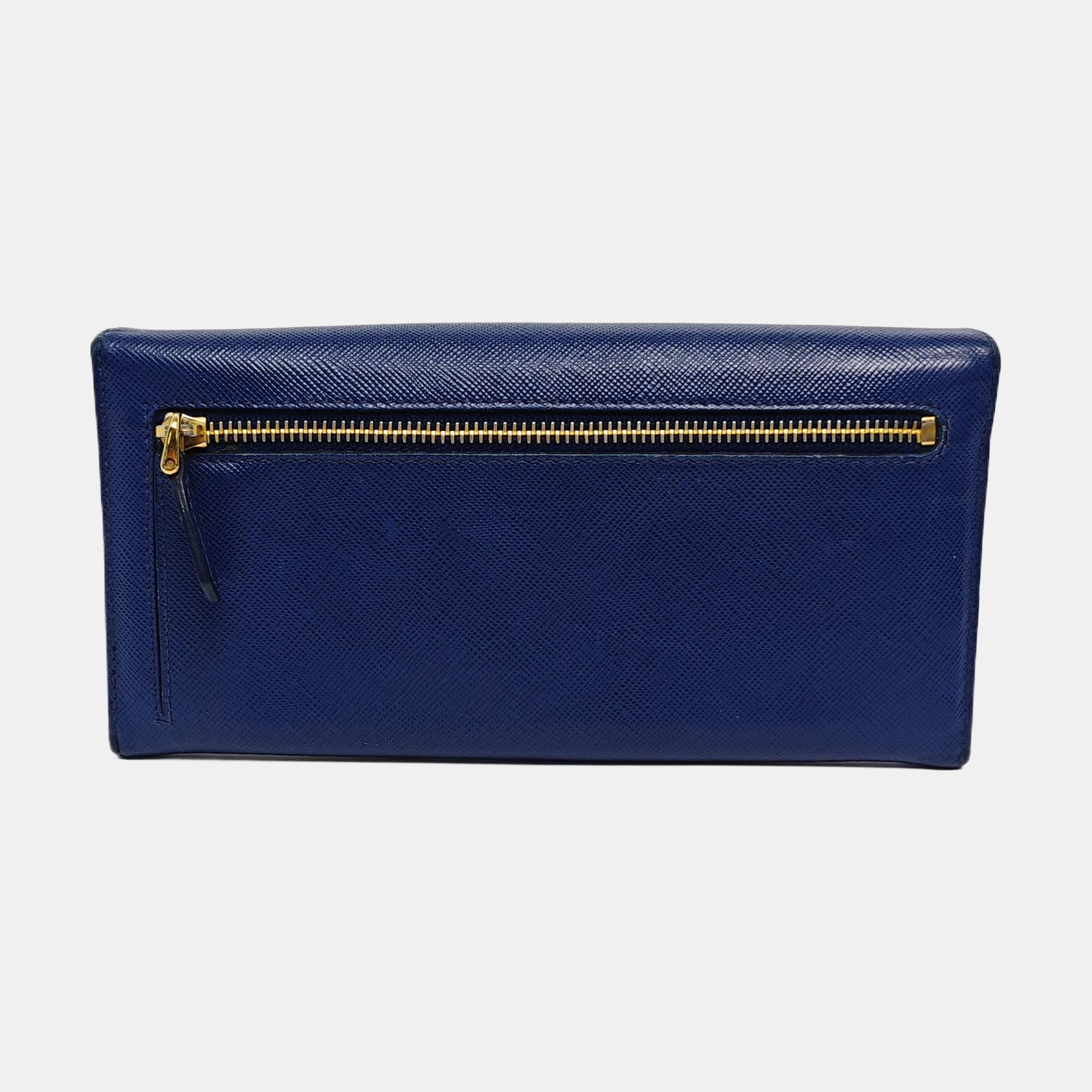 Mini Bag Saffiano Calfskin Blue Wallet