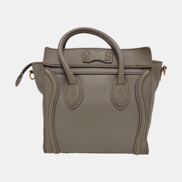 Authenticated pre-owned  LUGGAGE Nano Calfskin Gray - Tote Bag at Looply