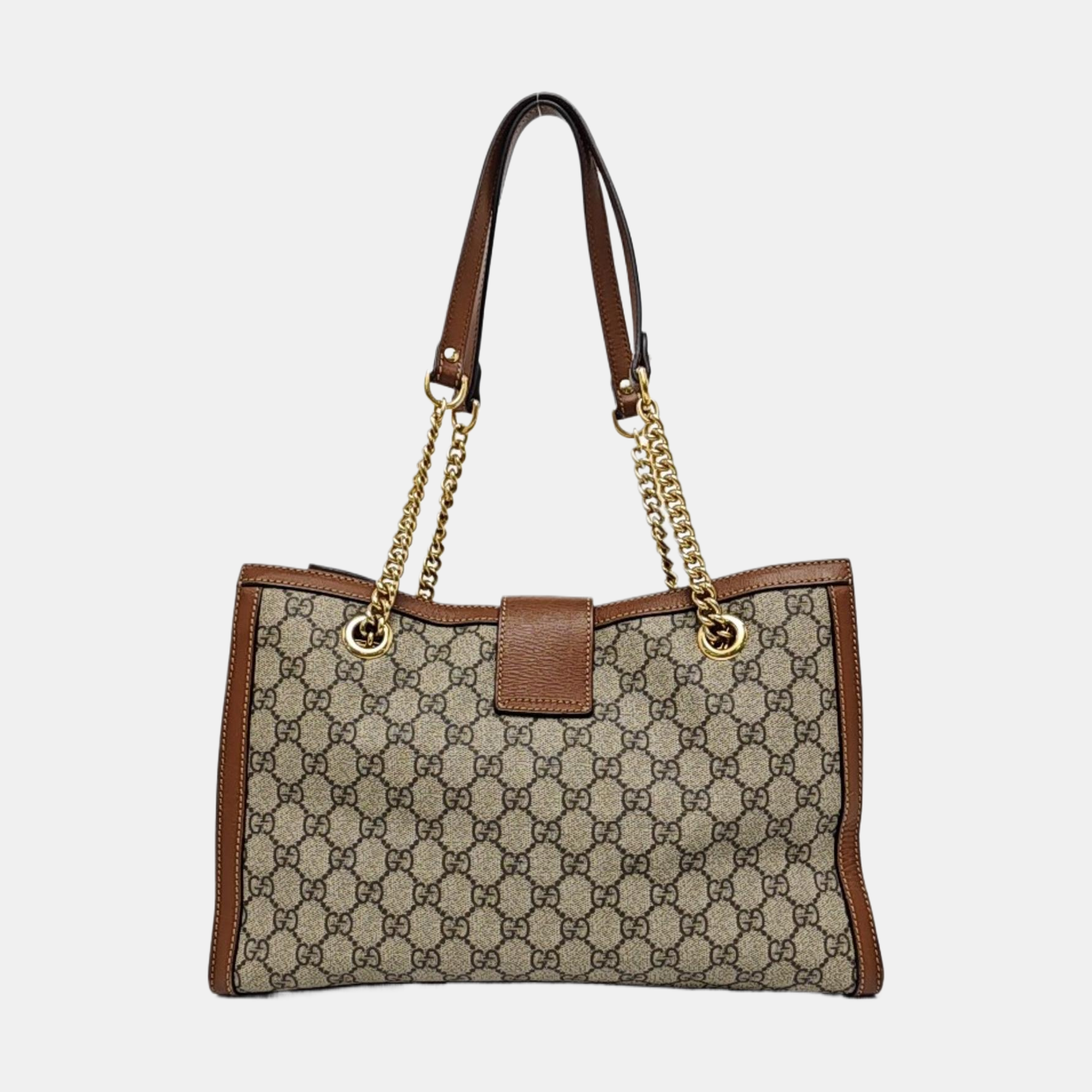 Padlock Medium Monogram Coated Canvas Beige