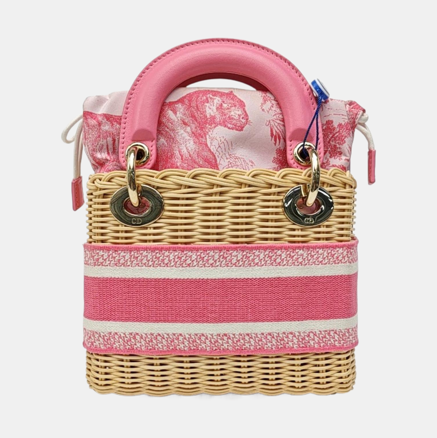 Lady Dior Mini Straw Beige