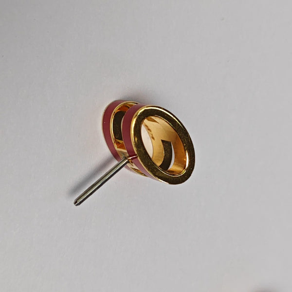Pop H Metal Gold Stud Earrings