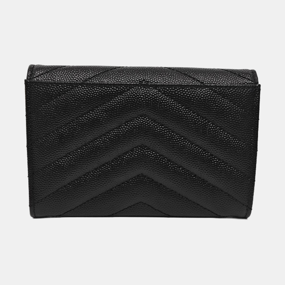MONOGRAM Small Chevron Calfskin Black Card Holder