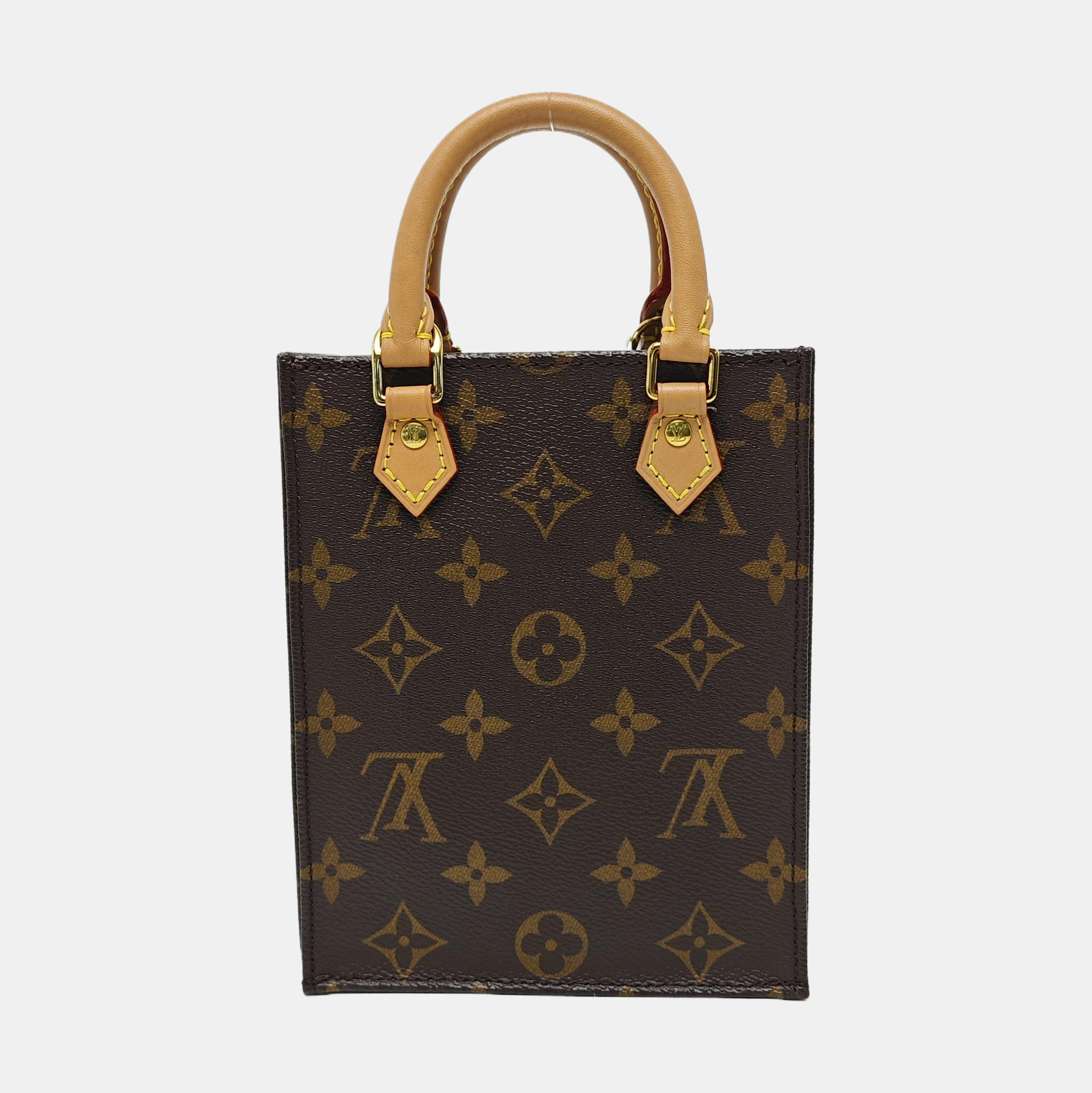 SAC PLAT Mini Monogram Coated Canvas Brown
