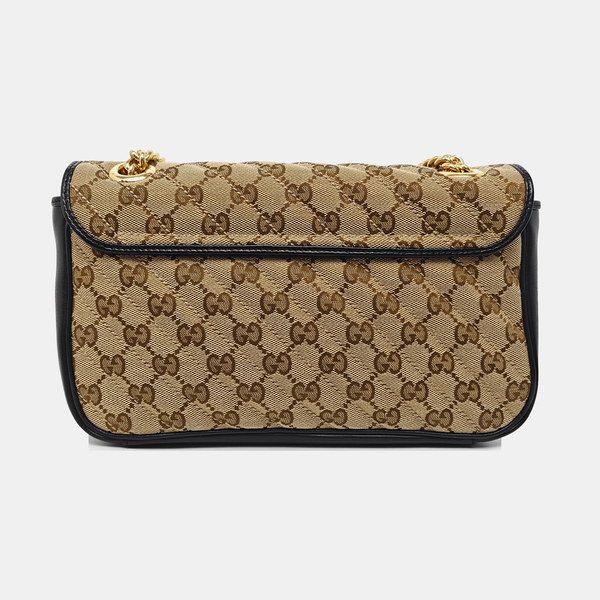 GG Marmont Medium Quilted Canvas Brown