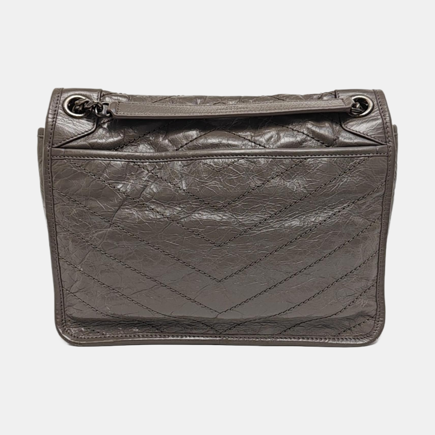 NIKI Medium Chevron Calfskin Brown