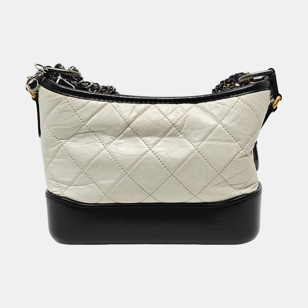 GABRIELLE Small Quilted Calfskin White