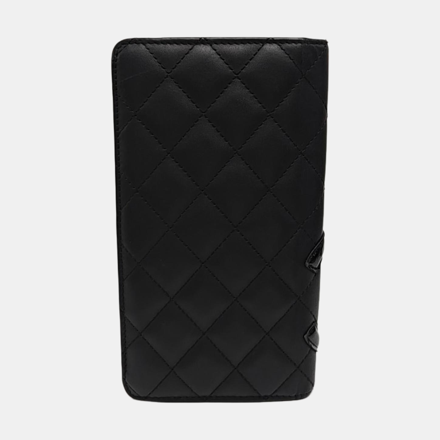 CAMBON Quilted Calfskin Black Wallet