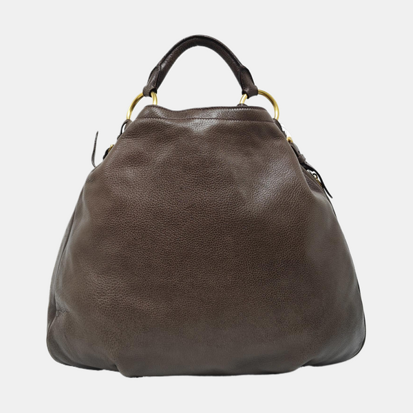 Calfskin Top Handle Bag Gray
