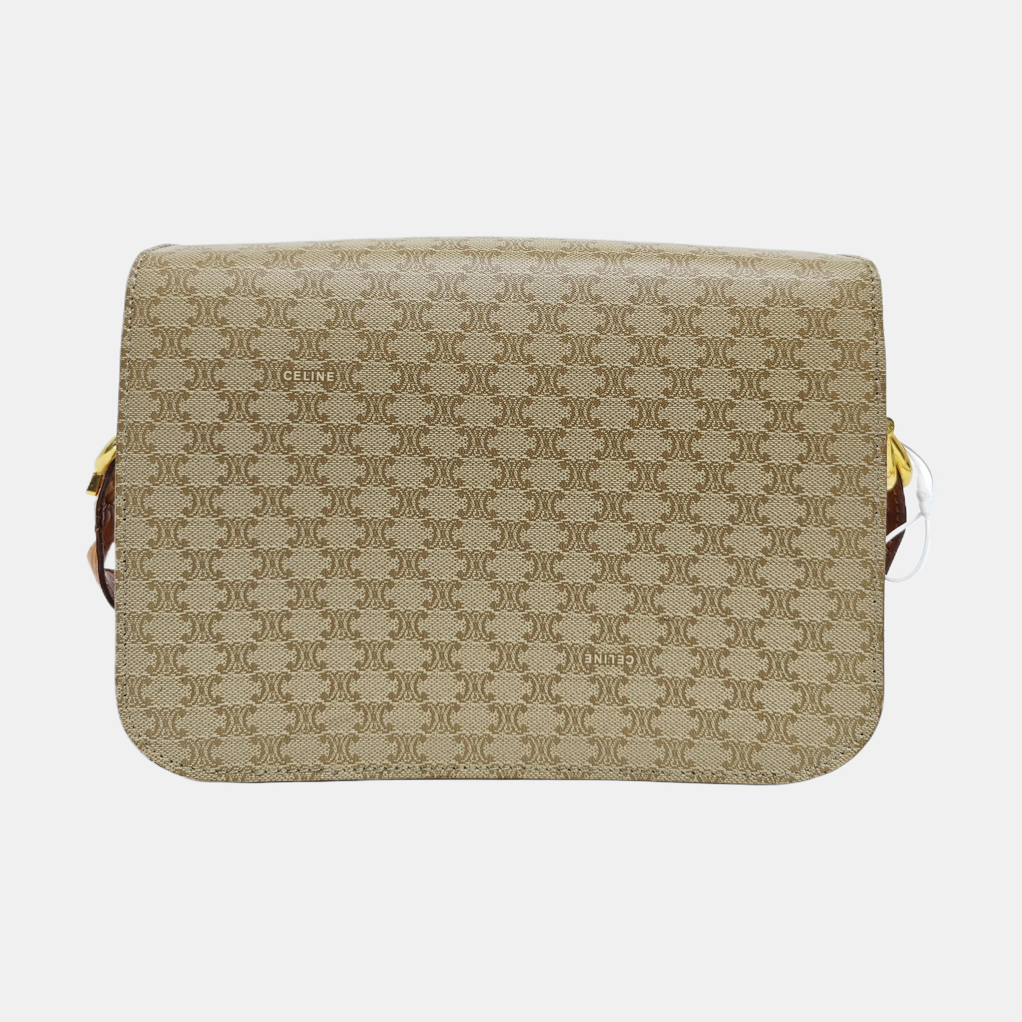 Coated Canvas Shoulder Bag Beige