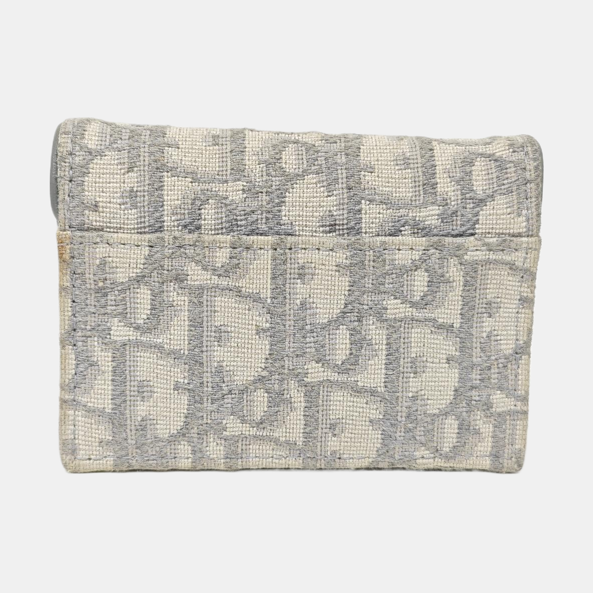 Authenticated pre-owned  Saddle Oblique Fabric Gray Card Holder - Card Holder at Looply