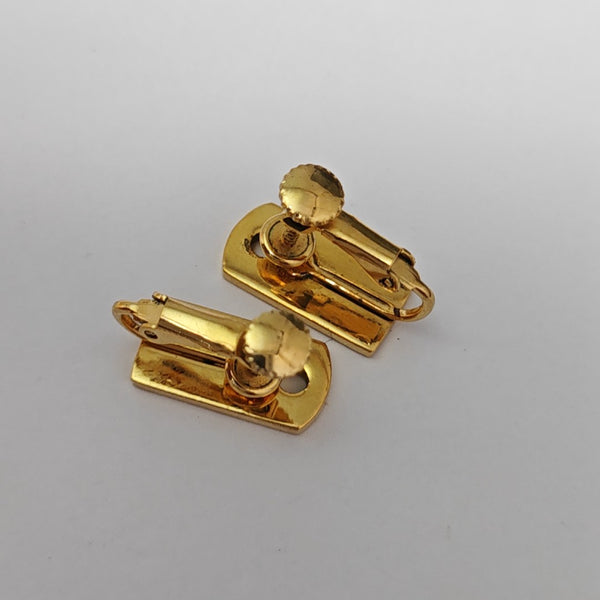 Metal Red Clip On Earrings