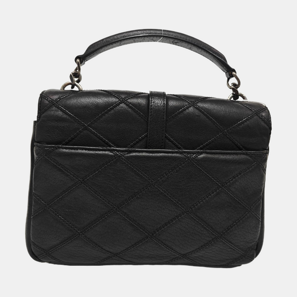 COLLEGE Medium Quilted Lambskin Black