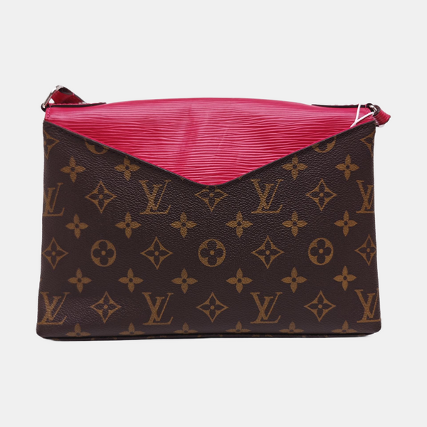 SAINT MICHEL Monogram Coated Canvas Red