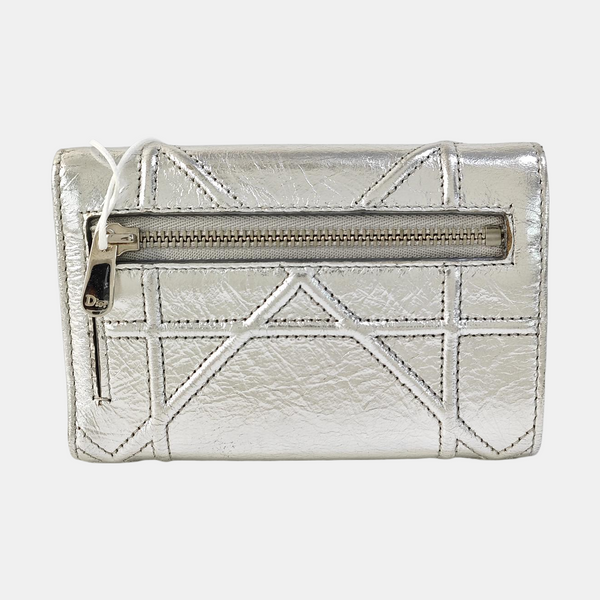 Diorama Calfskin Silver Wallet