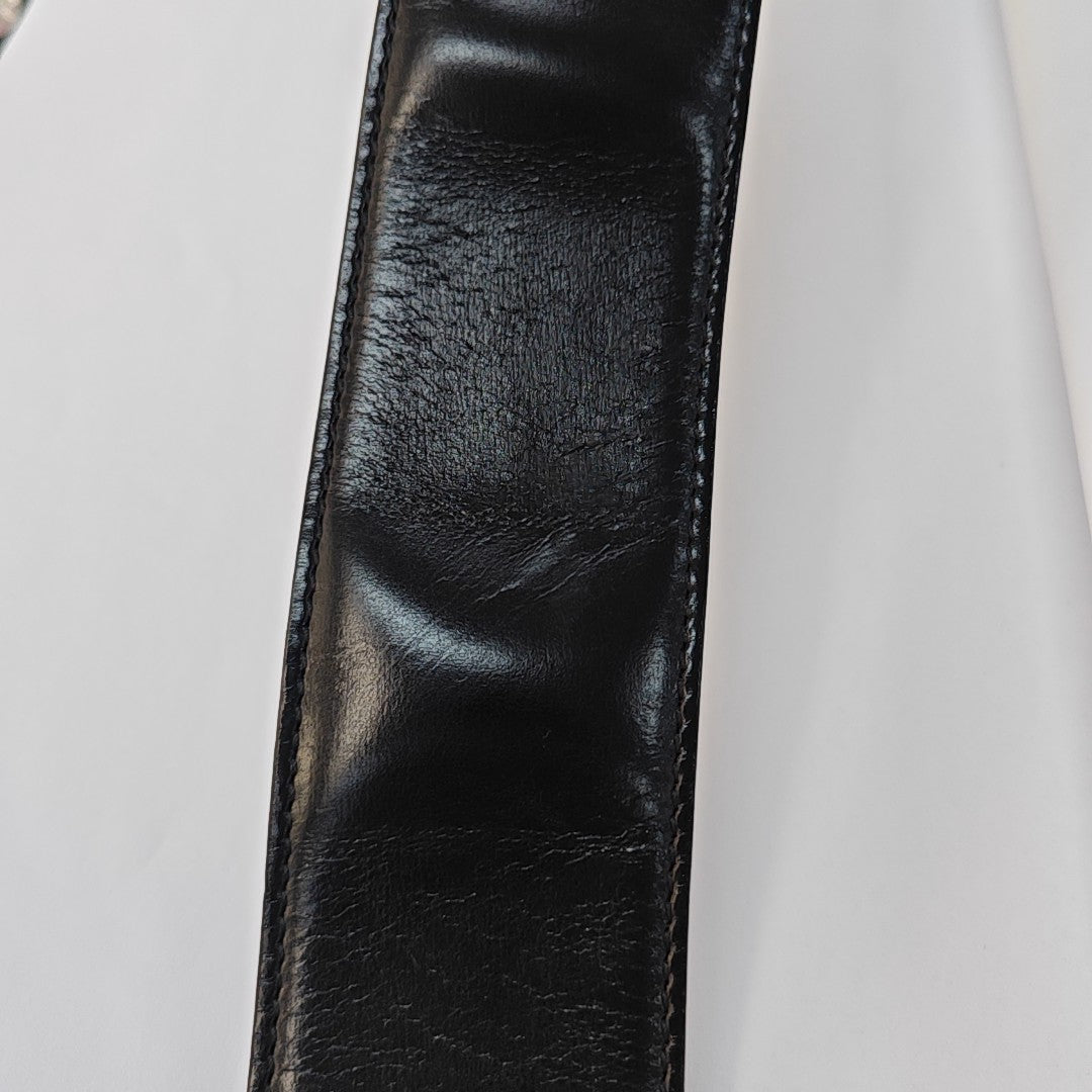 Leather Bag Strap Black