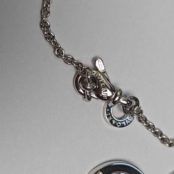 Tondo Sun Sole Charm 18k White Gold Silver Necklace