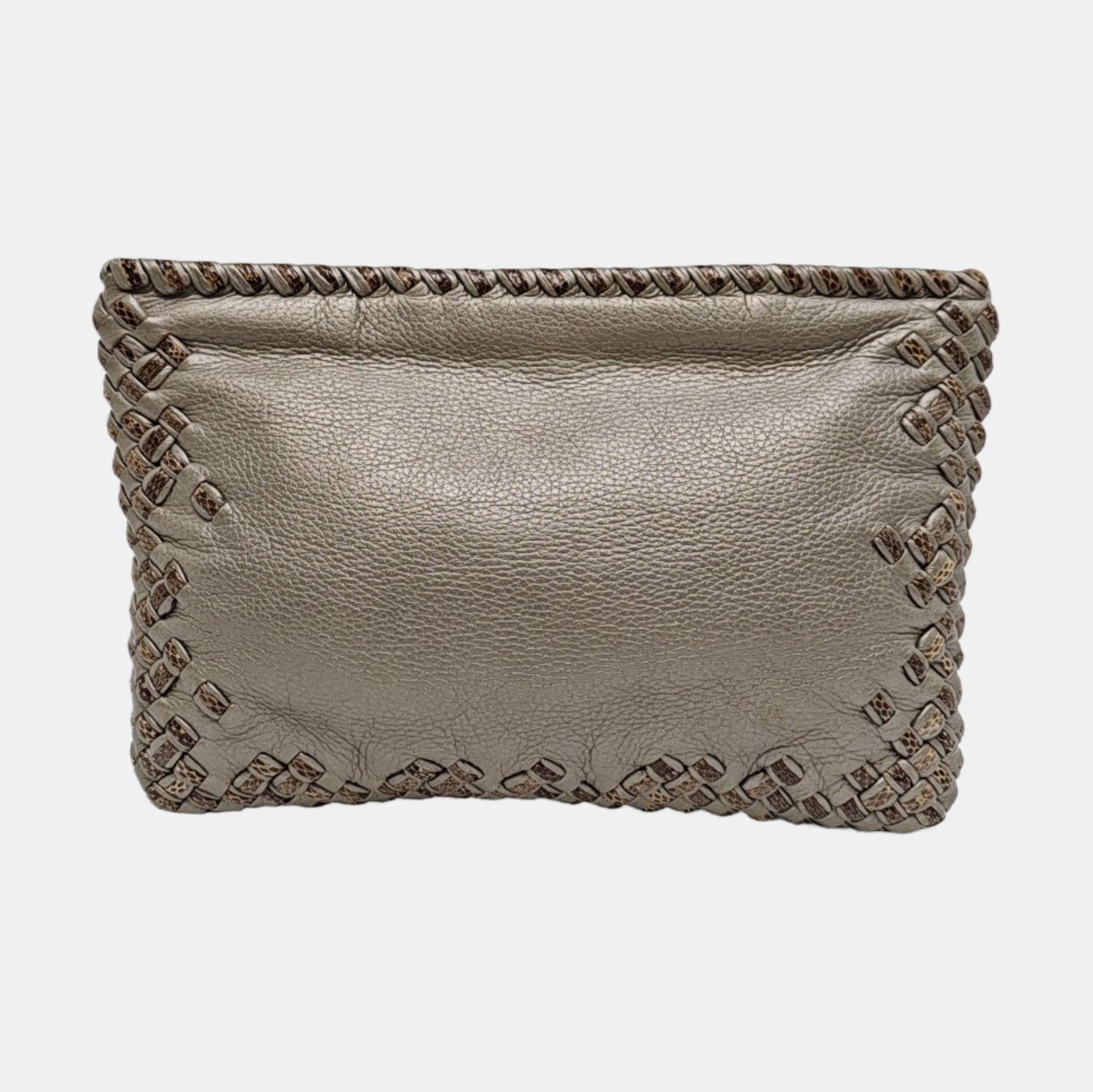 Calfskin Clutch Silver