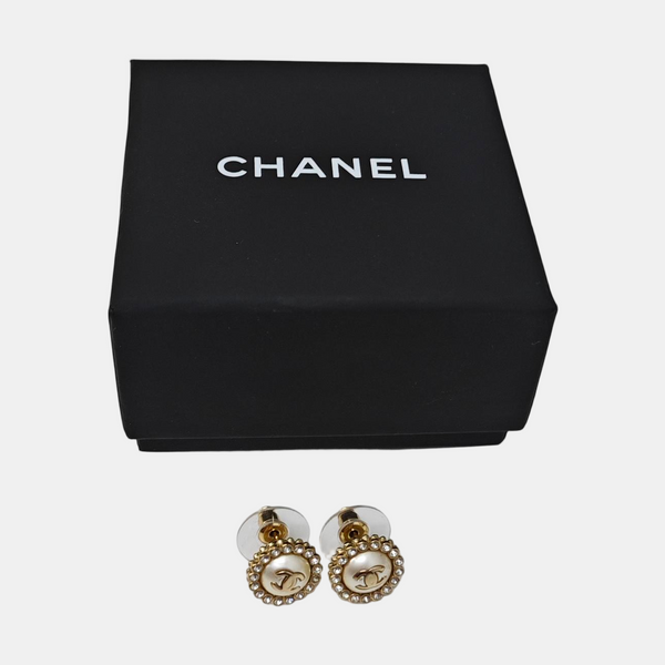 Metal White Stud Earrings