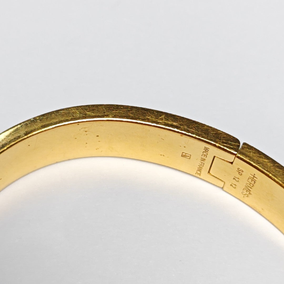 HERMES ゴールドバングル Clic H Metal Gold Bangle – Looply