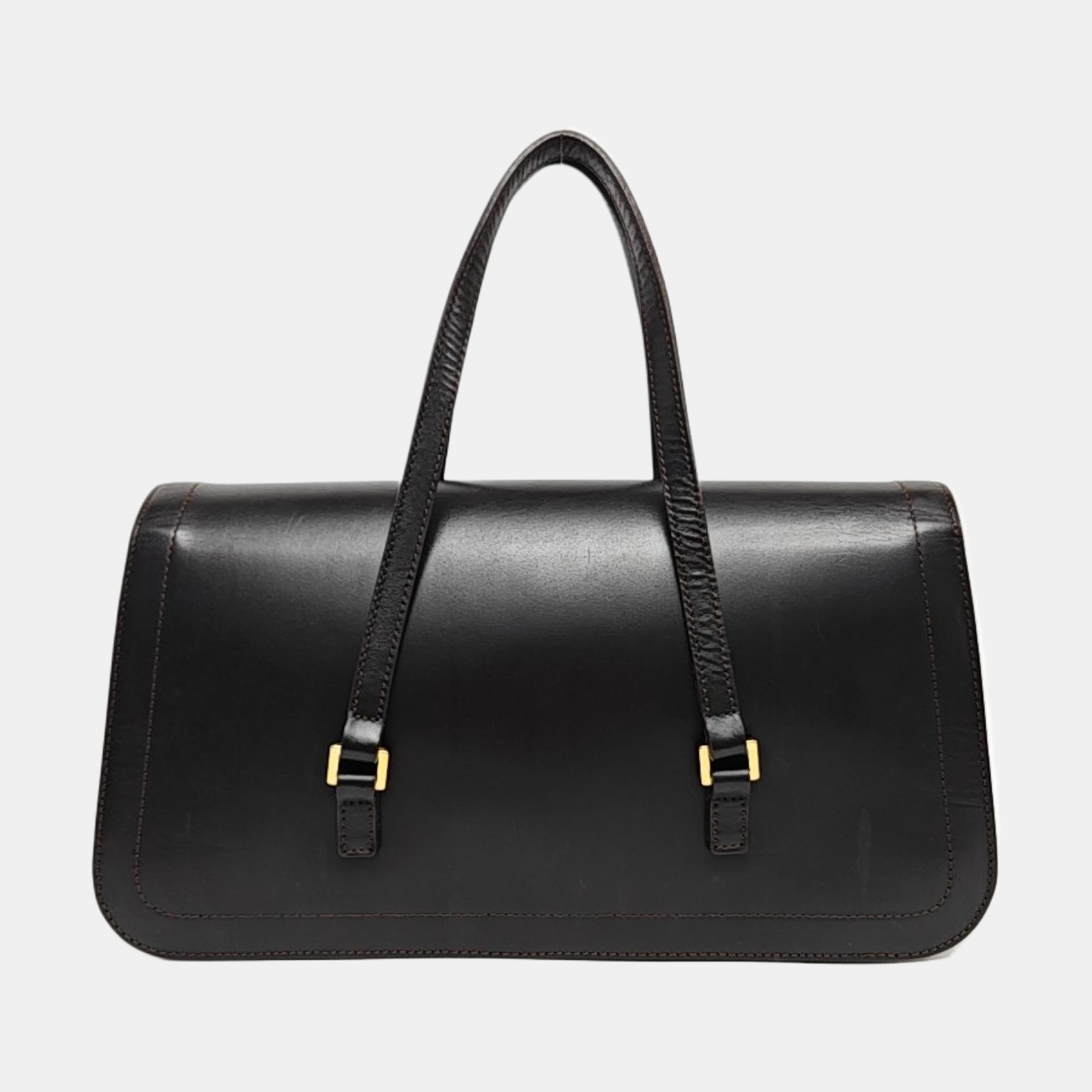 Calfskin Top Handle Bag Black
