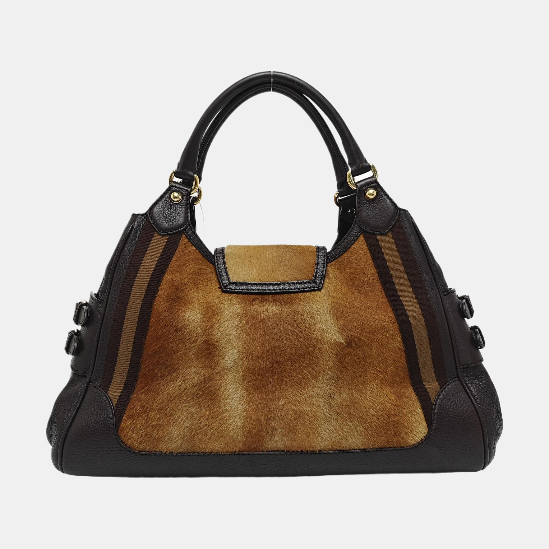 Calfskin Top Handle Bag Brown
