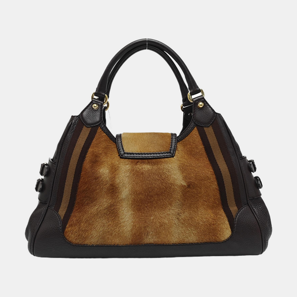 Calfskin Top Handle Bag Brown