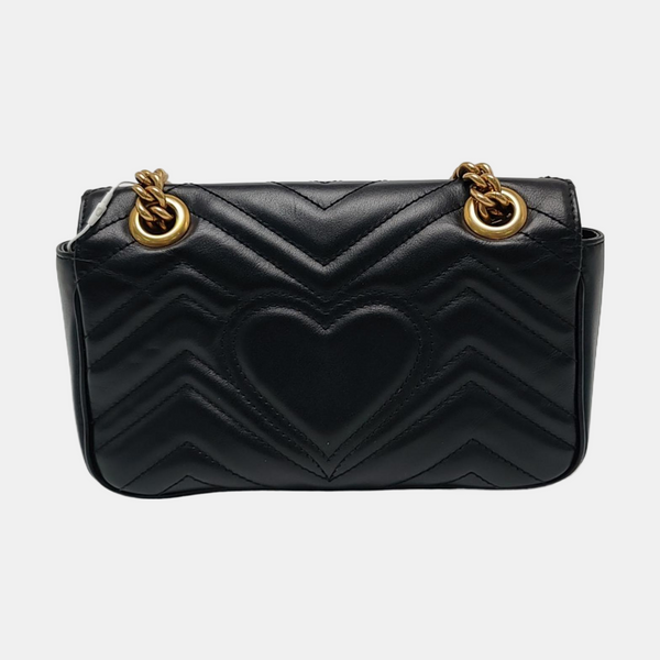 GG Marmont Small Quilted Calfskin Black