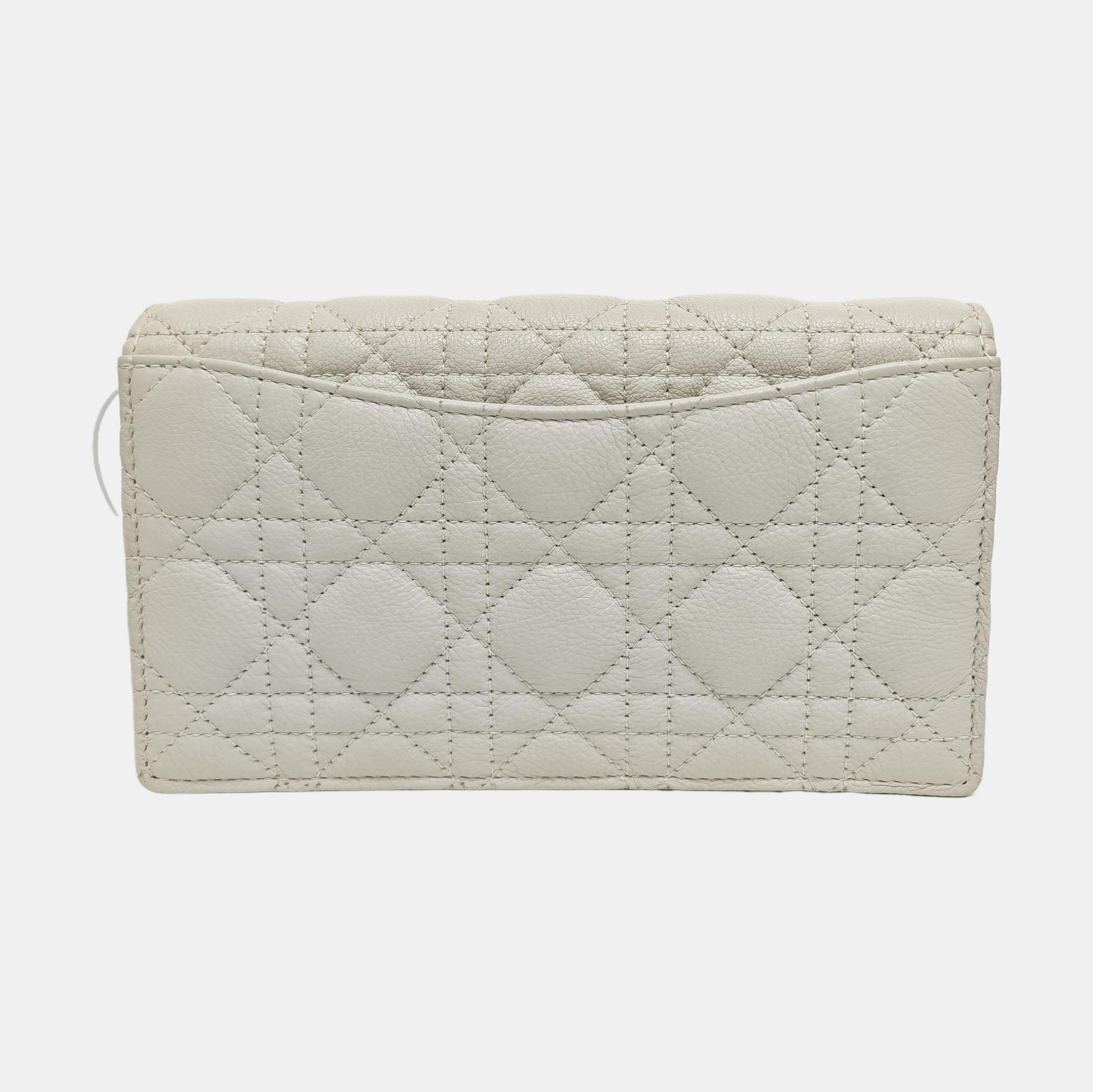 Authenticated pre-owned  Dior Caro Quilted Calfskin White - Shoulder Bag at Looply